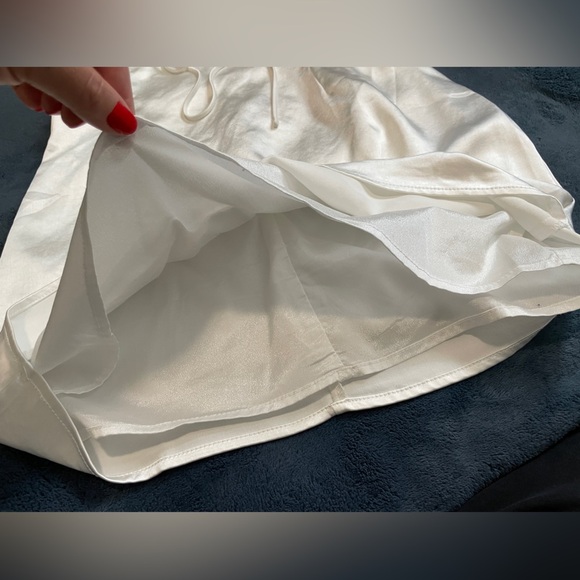 Lioness | Shimmering Satin Mini Slip Dress w/ Lace Trim - Picture 6 of 9